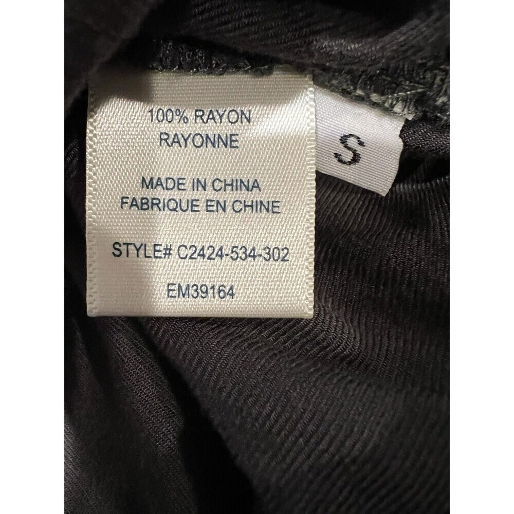 Cloth & Stone Blouse Womens Olive Small Long Sleeve V-Neck High-Low Tie Neck - Picture 6 of 7